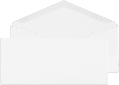 Sobres #9 tamaño carta – Paquete de 100 – Sobres de negocios blancos de 3 7/8 x 8 7/8 pulgadas con sello engomado – Sobres de correo de devolución –