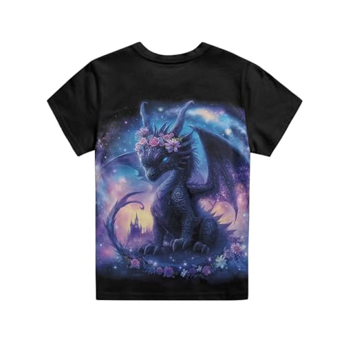 Image of Kids Graphic T-Shirt Boys Girls Novelty Tees Top Short Sleeve Shirts Summer Blouses 3-16