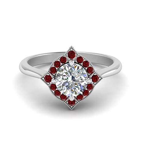 Bague de fiançailles ronde en argent sterling ajustée pour toutes les tailles