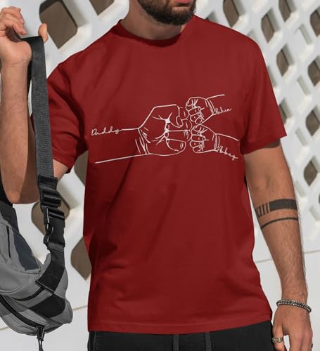 Personalized Dad Shirts, Custom Dad Tshirt with Kids Name, Customized Gifts for Father Day Birthday Christmas4