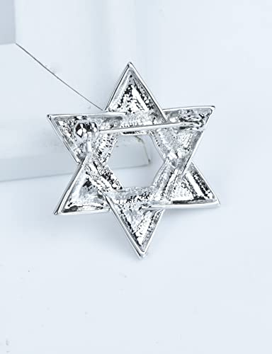 Image of Sparkle Crystal Star of David Brooch Pin Rhinestone Star Bouquet Brooch Pin Lapel Pins Spiritual Brooch Badge