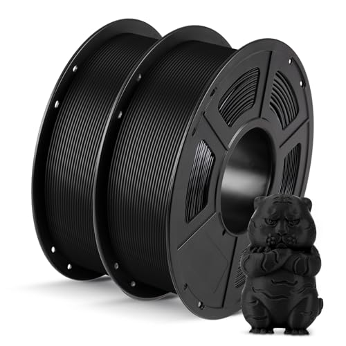 ANYCUBIC PLA Filament 1.75mm Bundle, 3D Printing PLA Filament 1.75mm Dimensional Accuracy +/- 0.02mm, 1KG Spool (2.2 lbs), 2KG Black+Black 2*1kg Pla Black