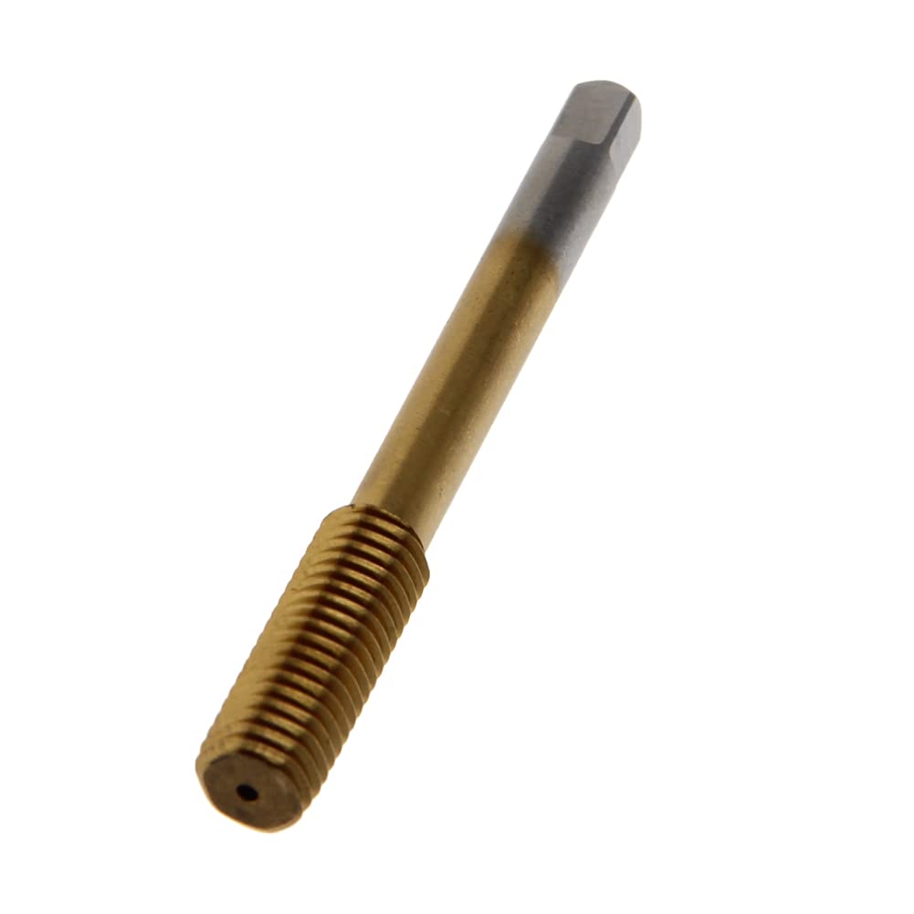 Auniwaig Spiral Point Plug Threading Tap M8 Thread,Titanium Plating Machine Tap Threading Metric H2 Tap Tip High Speed Steel 1pcs