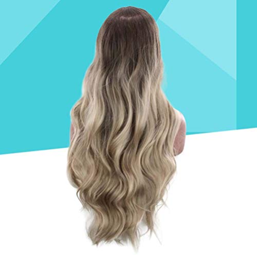 FRCOLOR 1 Unidade Peruca Frontal De Renda Sintética Perucas Frontais De Renda Humana Perucas Verdes