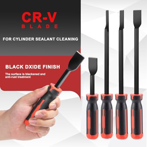 Image of Gasket Scraper Set- 4 Piece, Carbon Automotive Gasket Scraper Tool, 4-PCs Set, 1 inch, 1 inch,0.3 inch, 1 /2 inch