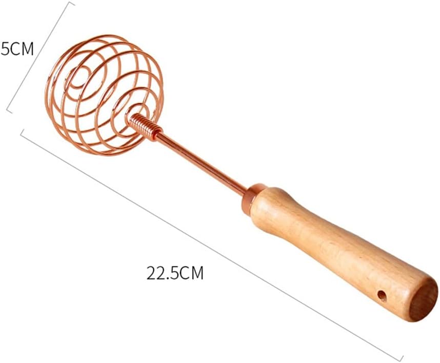 Rose Gold Whisk Manual Egg Beater Stainless Steel Wood Handle Milk Cream Butter Mixer Tools Kitchen Baking Cooking Utensils