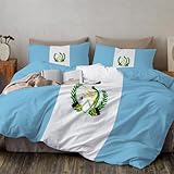 CDXNORA Bettwäsche Set 155x220 cm, Guatemaltekische Flagge Bedruckter Bettbezug, Weich Microfaser Nationalflaggen Muster Bettbezug, Für Jungen Mädchen Einfache Pflege Bettwäsche Set