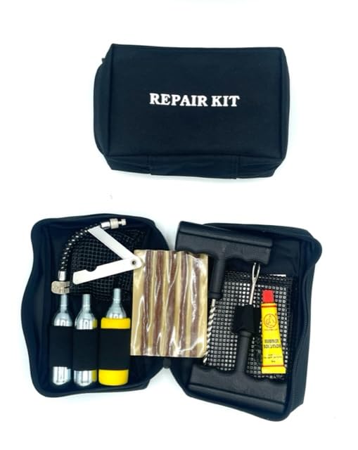 Yellow Bear Kit de réparation de pneus de Moto, Voiture, Scooter, Kit réparation crevaison pneus sans Chambre à air