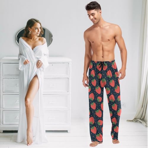 visesunny Stylish Men's Pajama Pants 100% Cotton Lounge Soft Warm Sleepwear Pants PJ Bottoms Drawstring and Pockets3