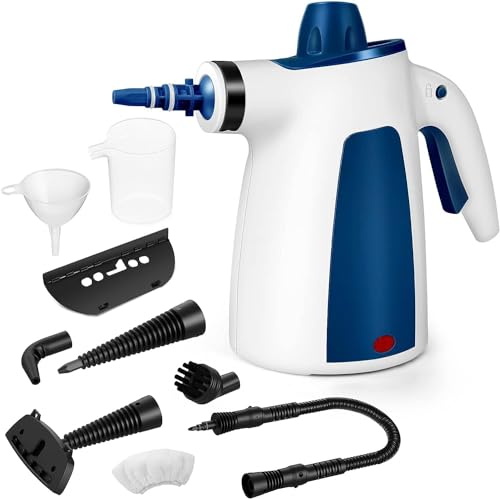 Handheld Pressurized Steam Cleaner with 9 PCS Accessories, Multi-Surface Steamer