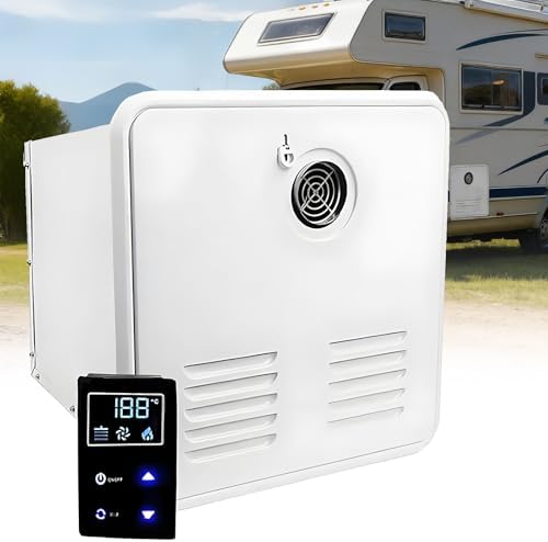 Rv Tankless Water Heater, Instantaneous Rv Water Heater, 55,000 Btu Instant Hot Water, Thermostatic Control, 15x15 Inch Door, 12v Dc, Stainless Steel, Suitable For Rvs/Campers white (Black)