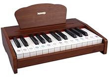 25 Keys Digital Piano - Wooden digital toy piano features 25 keys and 2 full octaves and offers an ideal introduction to music and help children transition to a full-size piano as they grow in age and experience. The sounds are made electronically wi...
