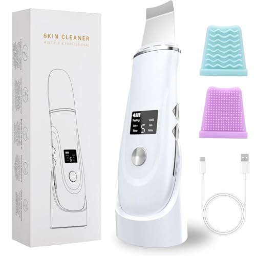 Face Scrubber Skin Spatula 4 in 1 Blackhead Remover Tool for Pore Cleaner Skin Scrubber Face Spatula for Facial Deep Cleansing with USB Charger