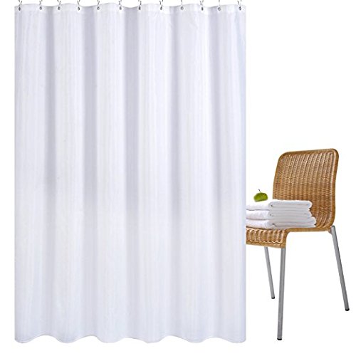 THAIGEE Water-Repellent Fabric Shower Curtain Liner - Standard 72x96 Inch, White, With Magnets - View #2