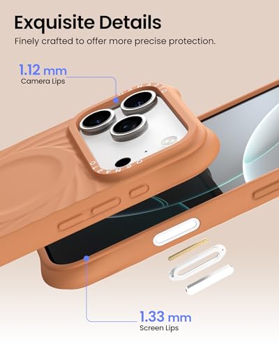 Coque silicone iPhone 17 Pro Max ORNARTO Vortex orange MagSafe antichoc