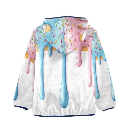 Frosted Cookies with Sprinkles Toddler Fleece Jacket Girl Boys Hooded Fleece Jacket Coat Warm Outwear Zip-up 3-10T2