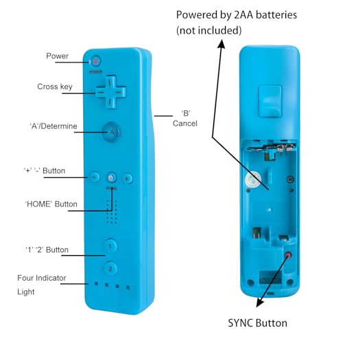 Image of TechKen Wii Controller Pack - 2 Remote Controllers with Silicone Case and Wrist Strap, Compatible with Wii /Wii U