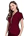 Scrubpro Scrub Tops for Women Stretchy Nurse Uniform Fashionable with Zipper Scrub Shirt Medical Workwear (Burgundy,X-Small)