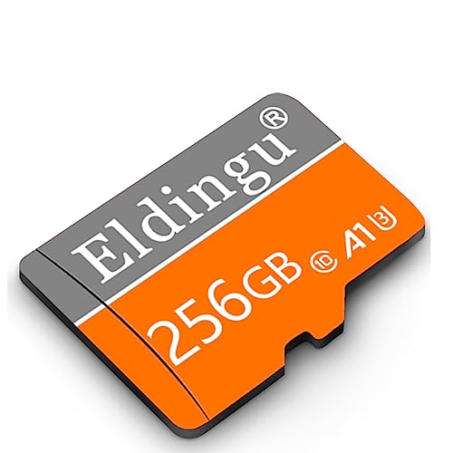 Cartão de Memória Micro SD 256GB Com Adapter, C10, U3, A1 TF Card até 80Mb/s Elidngu laranja cinza 1