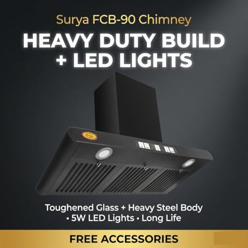 Image of Filterless Kitchen Chimney Model FCB-90 in T-Shape with Baffle Filter