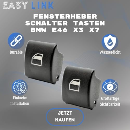 Easy Link 2x Fensterheber Schalter Tasten Kompatibel mit BMW E46 E90 E53 X3 X7 1997-2007 61318381514 61316902184