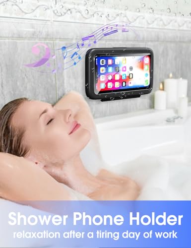 Soporte para teléfono de ducha impermeable giratorio compatible con iPhone 12 y 11 2