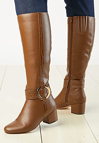 Comfortview Women's Wide Width The Vale Wide Calf Boot - 8 1/2 W, Black #TOP6