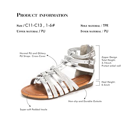 Image of FUNKYMONKEY Girls Gladiator Strap Sandals Flat Thong Cross Strappy Sandals
