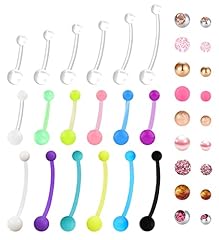 A: 18pcs belly rings & pink replacement balls