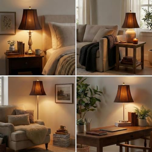Image of Royal Designs, Inc. BSO-704-14BR-2 True Bell Basic Lamp Shade, 7 x 14 x 11.5, Brown, 2-Pack