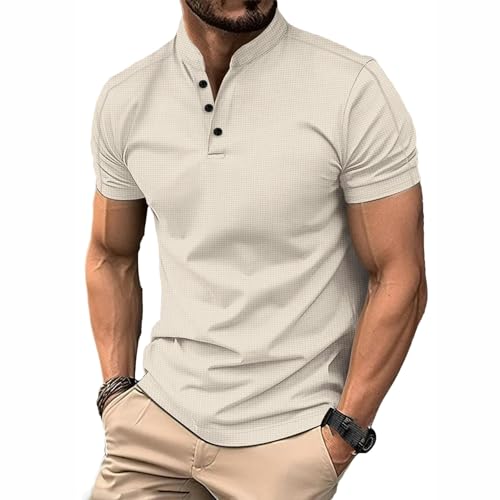 Chemise d'été homme col montant anti-plis fraîcheur chic