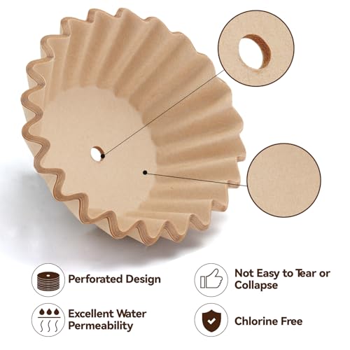 Image of Percolator Coffee Filters Compatible with Farberware Coffee Percolator, 200 Pcs Disposable Perforated Brown Filter Paper for Farberware 12 Cup Cuisinart 12 Cup