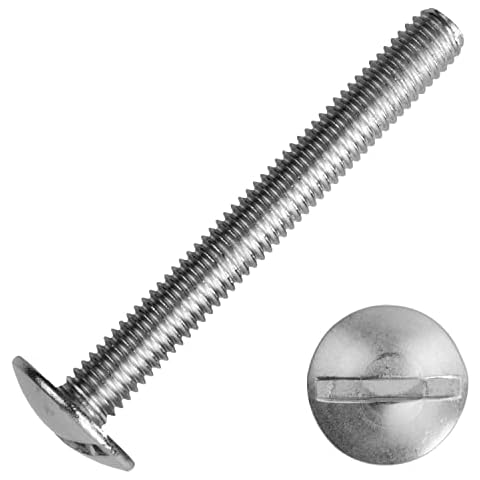 Techtanium® Flachrundschrauben M5 x 100 mm mit Schlitz aus Edelstahl A2 (20 Stück) | Becherschrauben | Rundkopfschrauben | Bordwandschrauben Cover