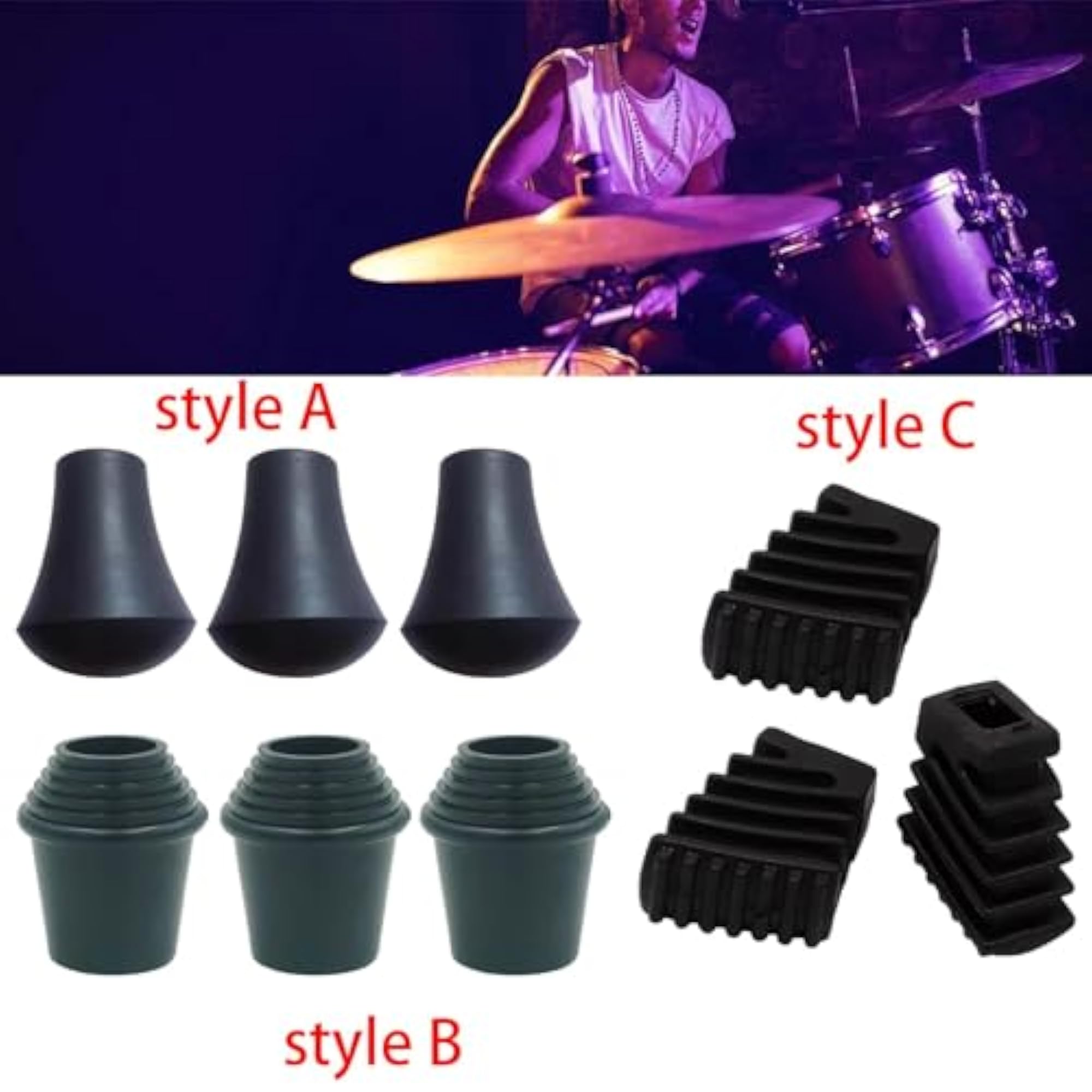 3 Pieces Drum Feet Durable Bass Drum Leg Feet