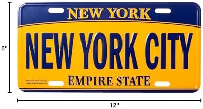Artisan Owl New York City Empire State Blue Gold Souvenir Tag Wall Car Display Decorative Accessory Home Vehicle 13L x 7W Not Functional Law Enforcement image 4