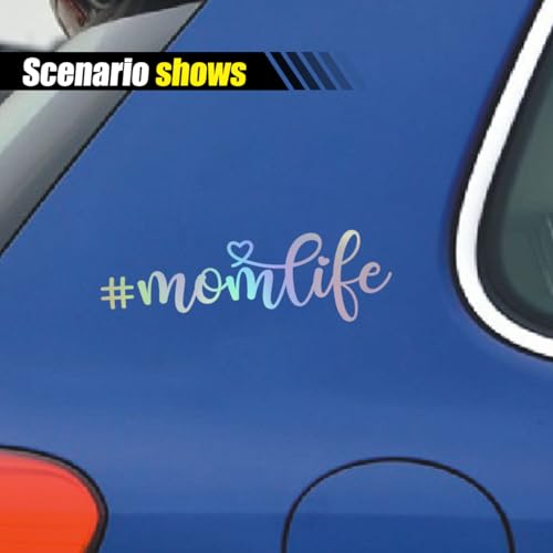 Image of Smilfuy 7 inch x 2 inch Mom Life Car Vinyl Decal Sticker, Waterproof Bumper Sticker for Women, New Moms, Cute Decorative Mom Life Sticker for Cars, Trucks, SUVs, Windows, Laptops, Walls (Colorful)