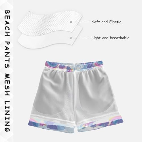 Pigsaly Boys Swim Trunks Happy Unicorns Boys Board Shorts Swimsuit Swimwear Summer Bathing Suit 3T4