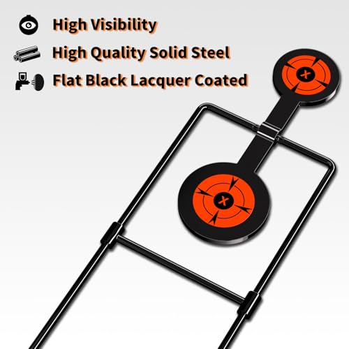 highwild double spinner shooting targets - auto reset steel target - for centerfire handguns up to 44 magnum