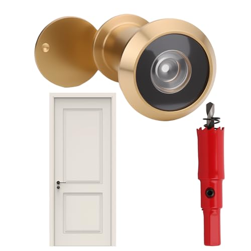 Judas de Porte, 200° Grand Angle Lentilles Optiques Verre Pour Porte de 35 à 60mm D'épaisseur Avec Perceuse Trou Ø 16mm Longueur Réglable Installation...
