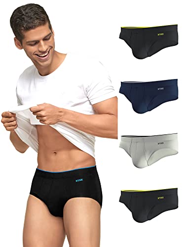 Image of XYXX Men's Uno Micromodal Regular Fit Solid Antimicrobial Briefs with No Marks Waistband (Pack of 5)