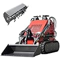 HY480C unloading Mini Skid Steer Loader 23HP EPA Engine with Rotary Plow Tiller