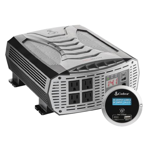 Image of Cobra PRO 3000W Professional Grade Power Inverter, Portable – 3000-Watt Car Charger, 4 Grounded AC Outlets, 2 Fast Charge USB Ports and Remote Controller (CPIALCDG1) Included