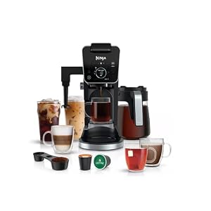 Ninja CFP301 DualBrew Pro Specialty 12-Cup Drip Maker with Glass Carafe, Single-Serve for Coffee Pods or Grounds, with 4 Brew Styles, Frother & Separate Hot Water System, Black Ninja CFP301 DualBrew Pro Specialty 12 Cup Drip Maker with Glass Carafe Single Serve for Coffee Pods or Grounds with 4 Brew Styles Frother Separate Hot Water System Black