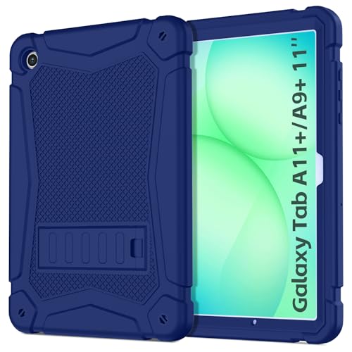 AVAWO Shockproof Case for Samsung Galaxy Tab A11 Plus 11 inch 2026 with Built-in Kickstand 3 Layers Heavy Duty Protection Cover for Tab A9+ 10.9 2023 Navy Blue
