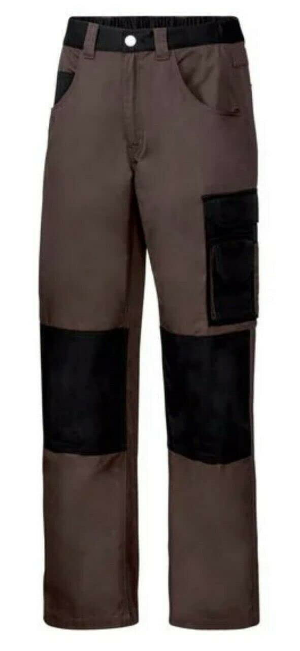 Popoqo Mens Work Trousers Cargo Combat Heavy Duty Hard Wearing with Knee Pad Pockets Size 30-46 (Brown, 34W / 32L)