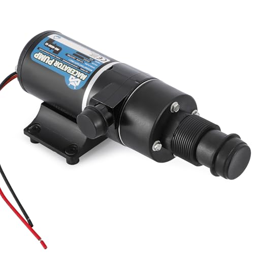Mxmoonant 12V DC Fäkalien-Absaugpumpe, Zerkleinerungspumpensystem, 32 Lpm/min, 114W, mit vierköpfiger Klinge, Überlastschutz, geräuscharm, für Wohnmobil, Boot, Toilette, Küche, Aquakultur