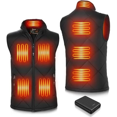 FERNIDA Mens Heated Vest with Battery Pack Included, Electric Heating Vest for Outdoor Fishing Hiking, Windproof Waterproof Cover