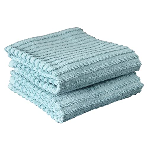 Ritz 012966 Royale Collection 100% Combed Terry Cotton, Highly Absorbent, Oversized Kitchen Towel Set, 28 Inch X 18", 2-Pack, Solid cover