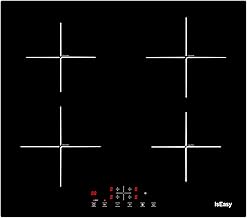 Piano cottura a induzione 4 zone, piano cottura elettrico 59cm 6800 W piastra a induzione integrata con funzione boost, vetro nero, controllo touch, blocco sicurezza bambini e timer