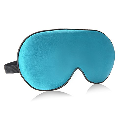 Natural Mulberry Silk Sleep Mask, VenusCare Super Smooth & Soft Breathable Lightweight Eye mask with Adjustable Strap for Women & Men - Travel, Household, Meditation, Nap and Daylight Sleeping (Blue)